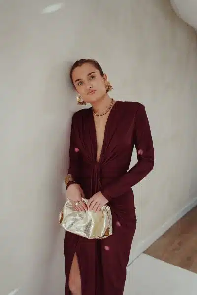 Perfect Long Dress Bordeaux - Afbeelding 5