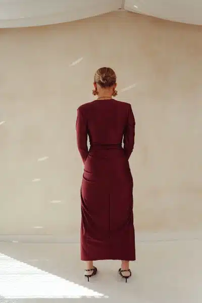 Perfect Long Dress Bordeaux - Afbeelding 4
