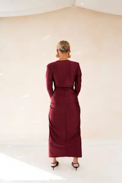 Perfect Long Dress Bordeaux - Afbeelding 3