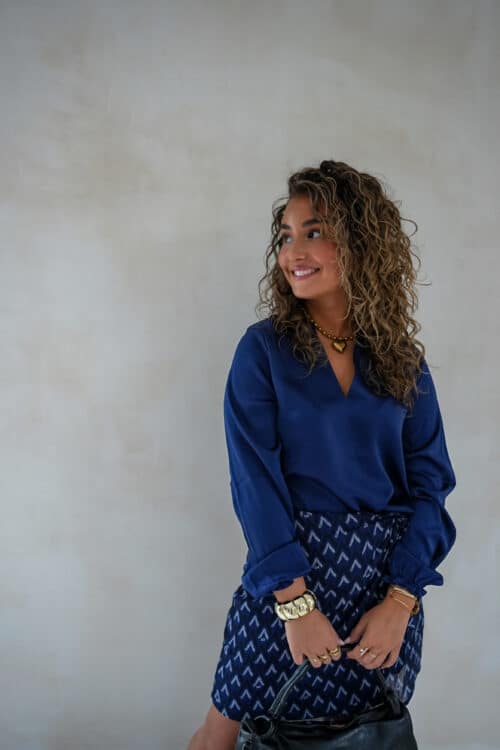 Lofty Manner Blouse Eliza Navy Blue