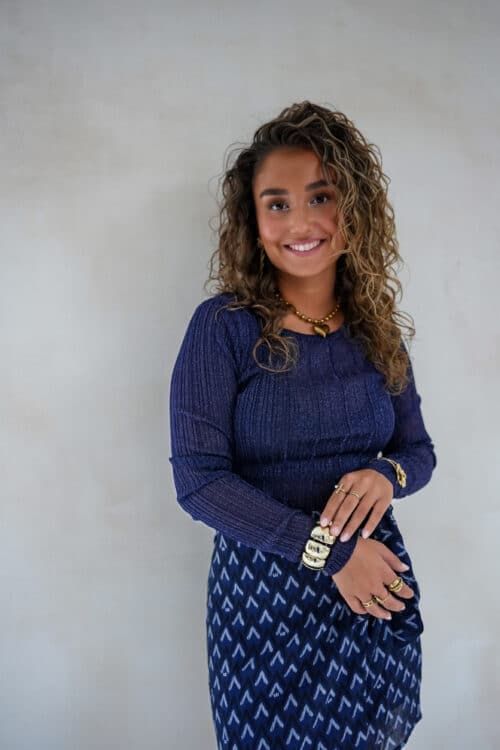 Lofty Manner Top Mabel Navy Blue