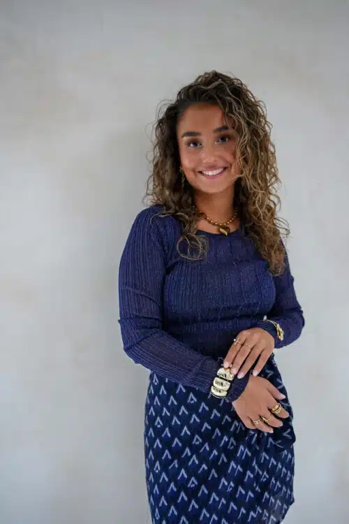 Lofty Manner Top Mabel Navy Blue