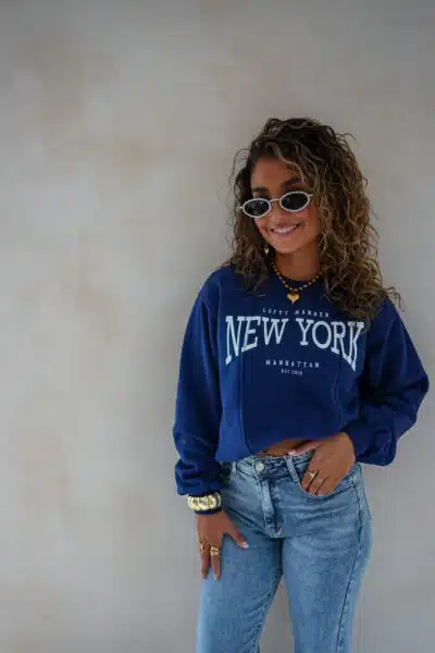 Lofty Manner Sweater Emmy Navy Blue