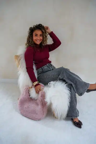 Loni Lace Sweater Bordeaux . - Afbeelding 4