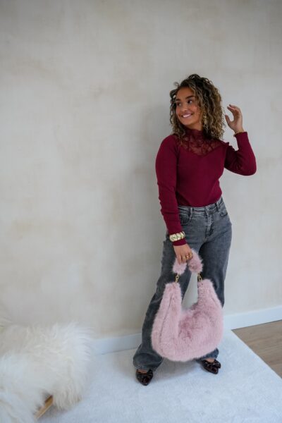 Loni Lace Sweater Bordeaux . - Afbeelding 7