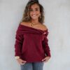 Bo Bordeaux Sweater Gold Detail -