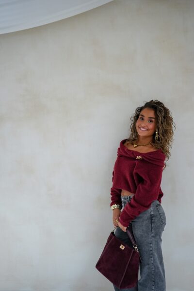 Bo Bordeaux Sweater Gold Detail - - Afbeelding 3