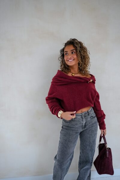 Bo Bordeaux Sweater Gold Detail - - Afbeelding 9