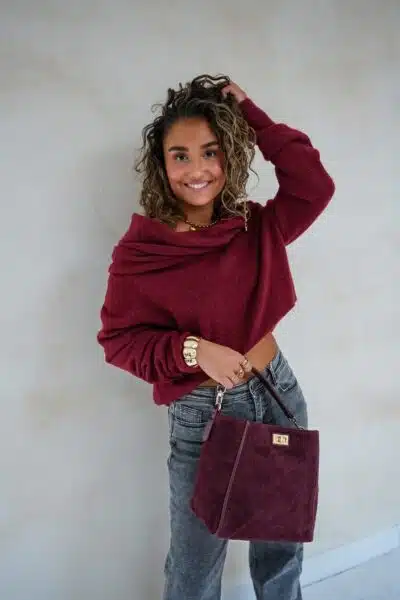 Bo Bordeaux Sweater Gold Detail - - Afbeelding 7