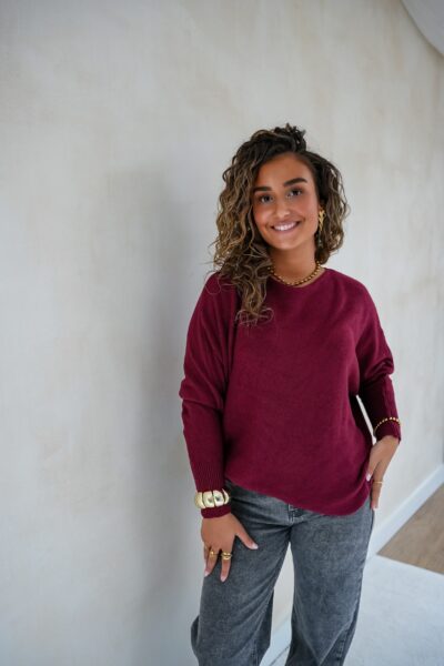 Renske Sweater Bordeaux - Afbeelding 3
