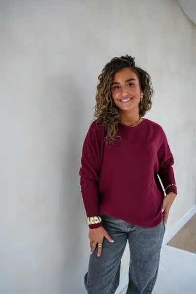 Renske Sweater Bordeaux - Afbeelding 3