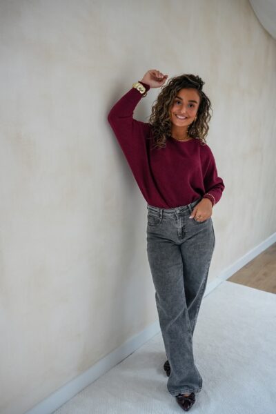 Renske Sweater Bordeaux - Afbeelding 2