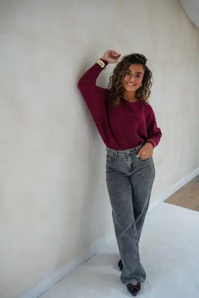 Renske Sweater Bordeaux - Afbeelding 2