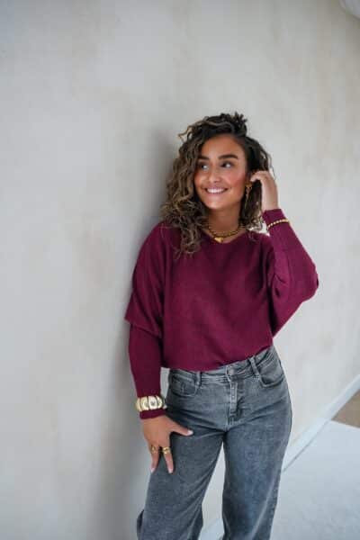 Renske Sweater Bordeaux - Afbeelding 6