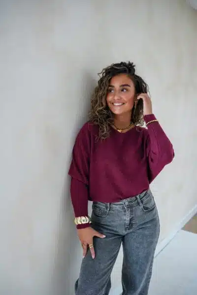 Renske Sweater Bordeaux - Afbeelding 6
