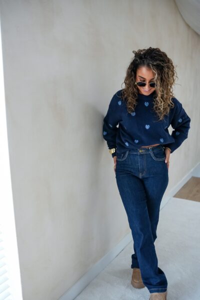 Hearts Sweater Navy * - Afbeelding 6