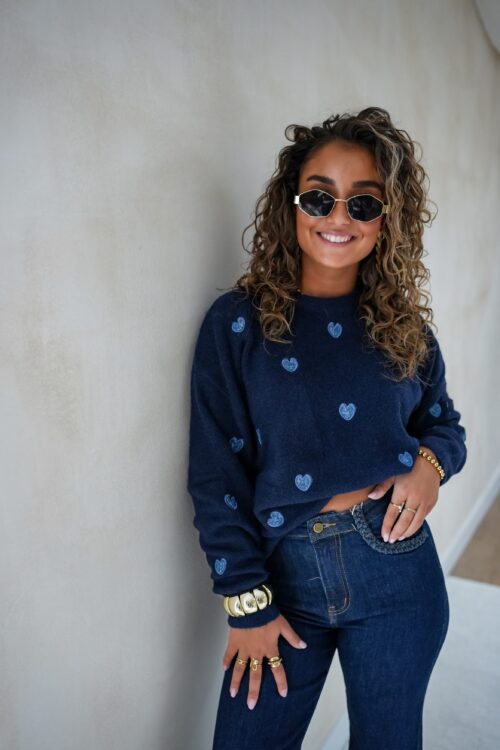 Hearts Sweater Navy *