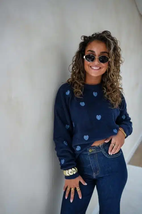 Hearts Sweater Navy *