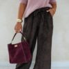 Rianne Rib Pants Brown
