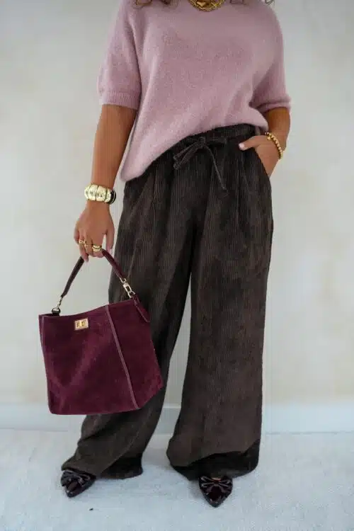 Rianne Rib Pants Brown