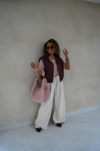 Gina Gilet Bordeaux . - Afbeelding 7