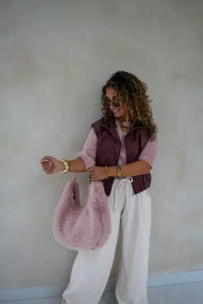Gina Gilet Bordeaux . - Afbeelding 6