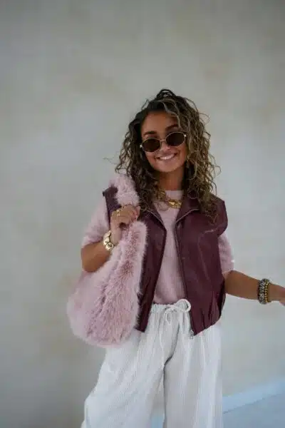 Gina Gilet Bordeaux . - Afbeelding 5