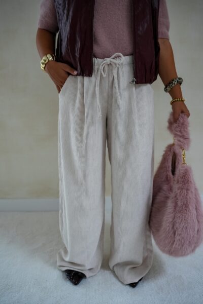 Rianne Rib Pants Beige - Afbeelding 3