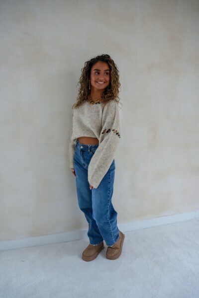 Lya Beige Sweater Leo Detail * - Afbeelding 8