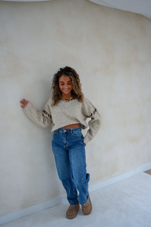 Alternative view of Lya Beige Sweater Leo Detail *