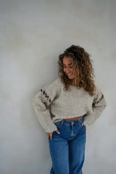 Lya Beige Sweater Leo Detail * - Afbeelding 3