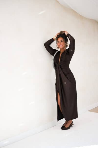 Perfect Long Dress Brown - Afbeelding 2