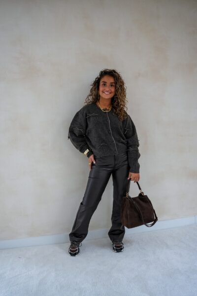 Bow Cardigan Brown * - Afbeelding 6