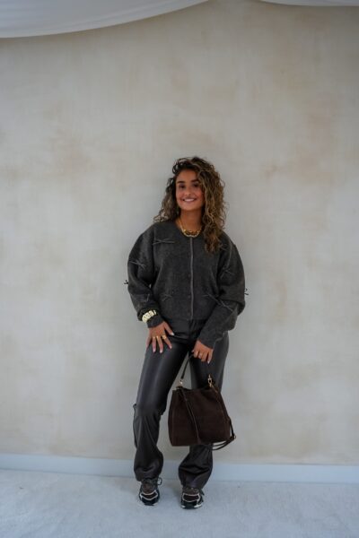 Bow Cardigan Brown * - Afbeelding 5