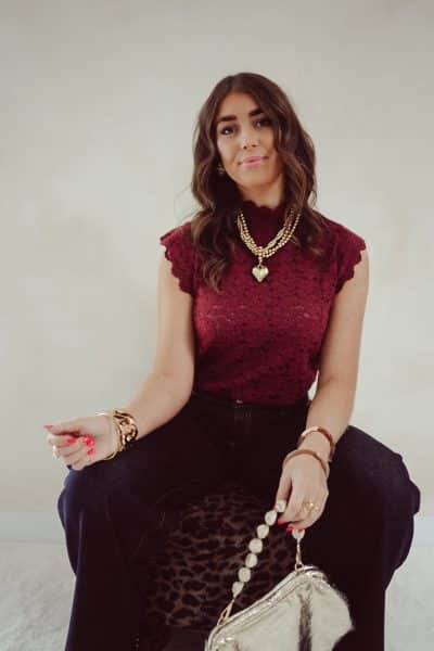Myaa Lace Top Burgundy - Afbeelding 6