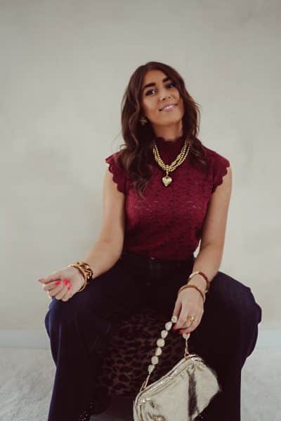 Myaa Lace Top Burgundy