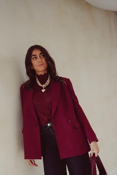 Mila Blazer Burgundy - Afbeelding 6