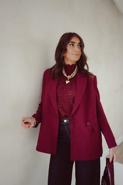 Mila Blazer Burgundy