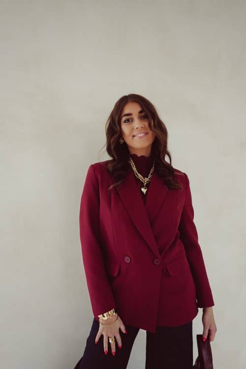 Alternative view of Mila Blazer Burgundy