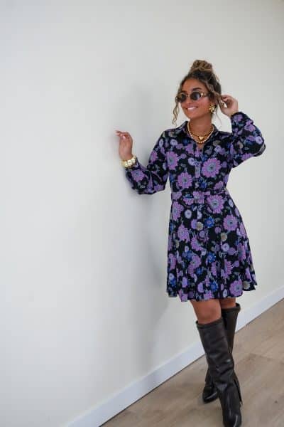 Lofty Manner Dress Lilla Multi Flower - Afbeelding 6