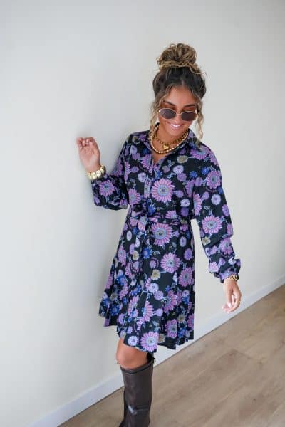 Lofty Manner Dress Lilla Multi Flower - Afbeelding 5