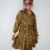 Lofty Manner Dress Lilla Feathers Print