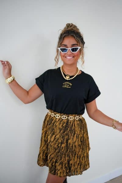 Lofty Manner Skirt Katalin Feathers Print