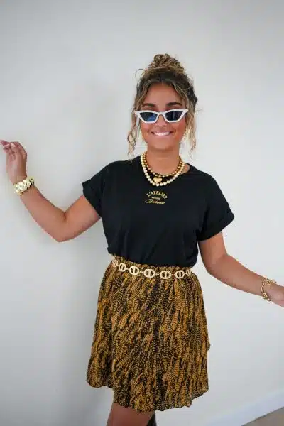 Lofty Manner Skirt Katalin Feathers Print
