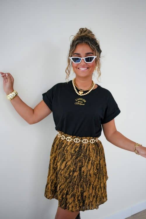 Lofty Manner Skirt Katalin Feathers Print