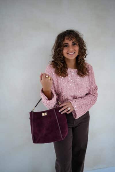 Pailletten Sweater Pink . - Afbeelding 4