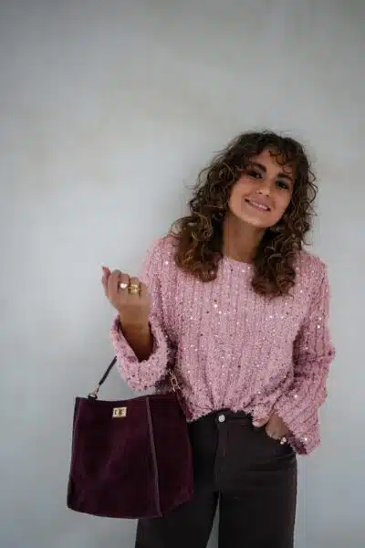 Pailletten Sweater Pink . - Afbeelding 6