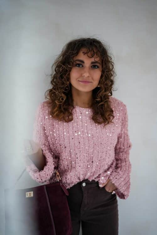 Pailletten Sweater Pink .