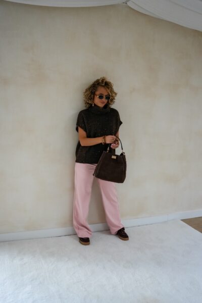 Naava Pailletten Sweater Brown * - Afbeelding 5