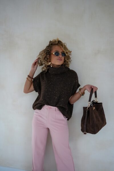 Naava Pailletten Sweater Brown * - Afbeelding 7